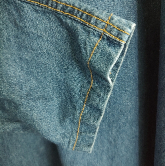 Blue Denim Jean Jacket with ImitaionPearl Buttons And Lace Accents. 3x - Picture 5 of 7